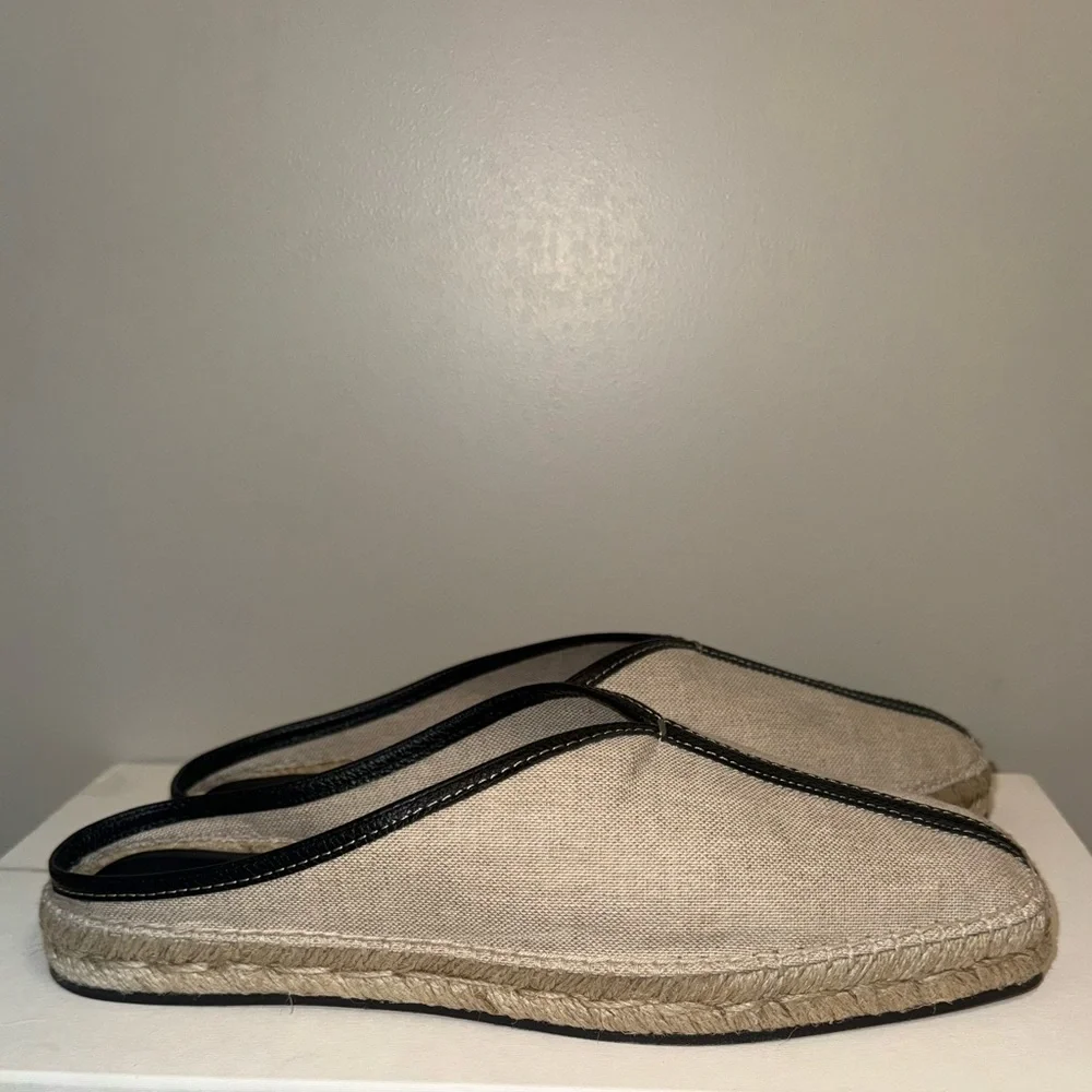 Toteme Canvas Espadrilles Slippers, 39, Beige Black  display picture 2